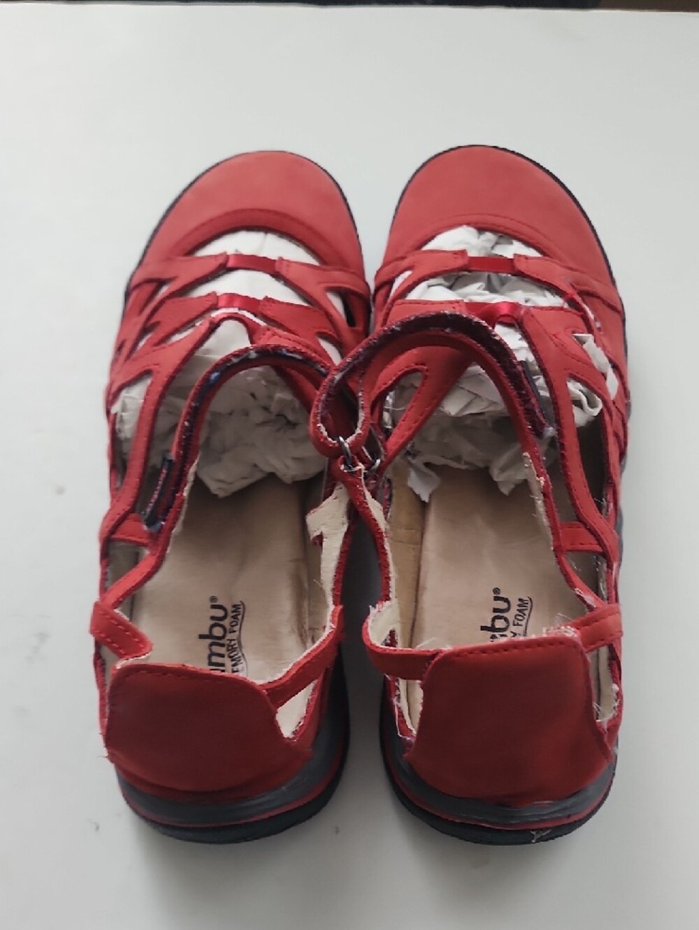 Jambu Red Strappy Casual Mary Jane Flats with Cutouts - Picture 6 of 13